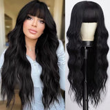 Synthetic wig high temperature fiber long curly hair with bangs soft hair wigs for women