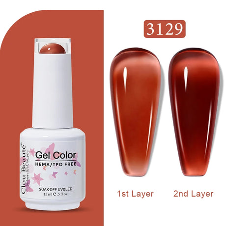 Clou Beaute Jelly Color UV Gel Manicure Summer Pink Nude Gel Nail Rainbow Nail Supplies For Professionals Semi-permanent Varnish