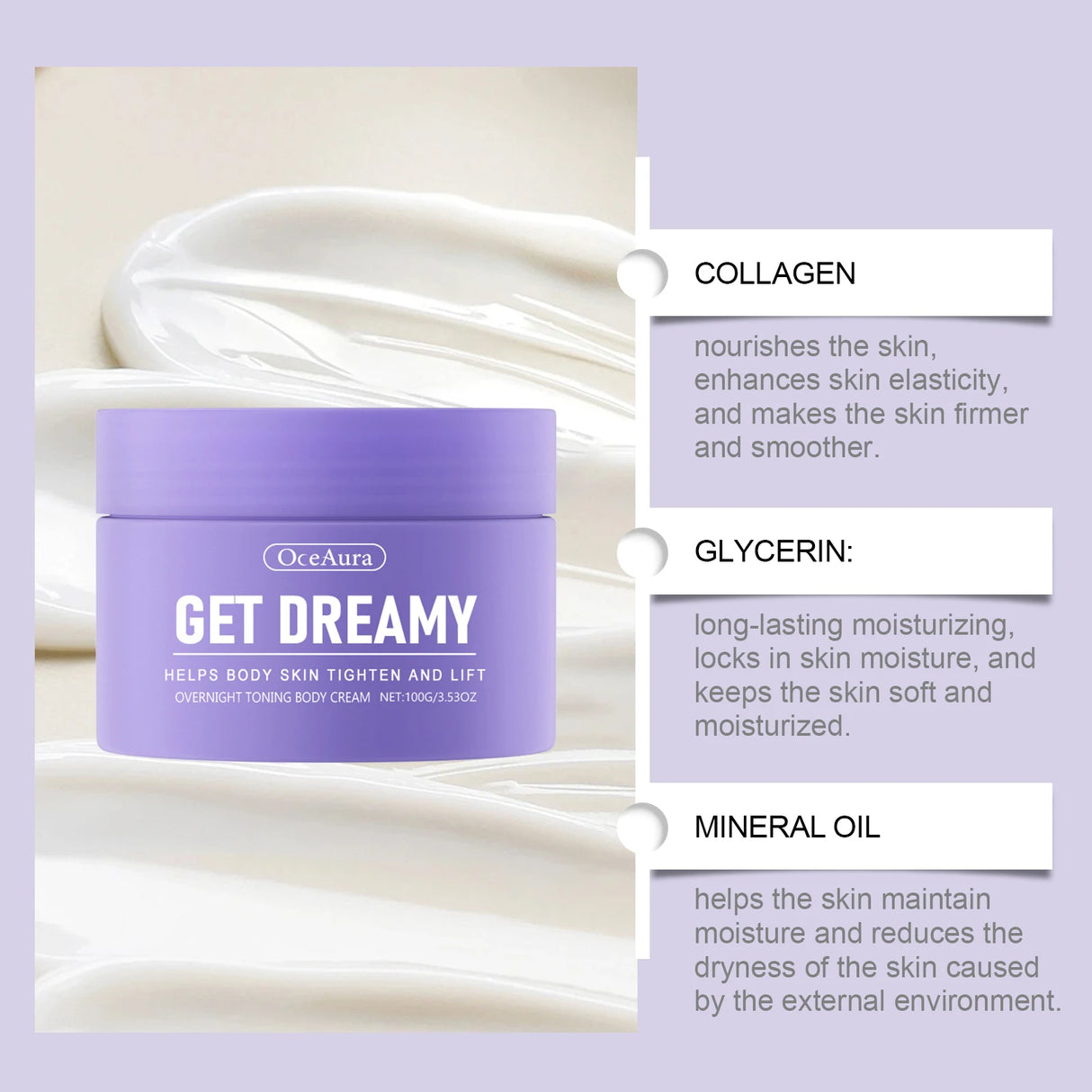 Shaping Cream Improve Sagging Skin Lifting Firming Deep Moisturizing Waist Buttock Thigh Tightening Overnight Toning Body Cream