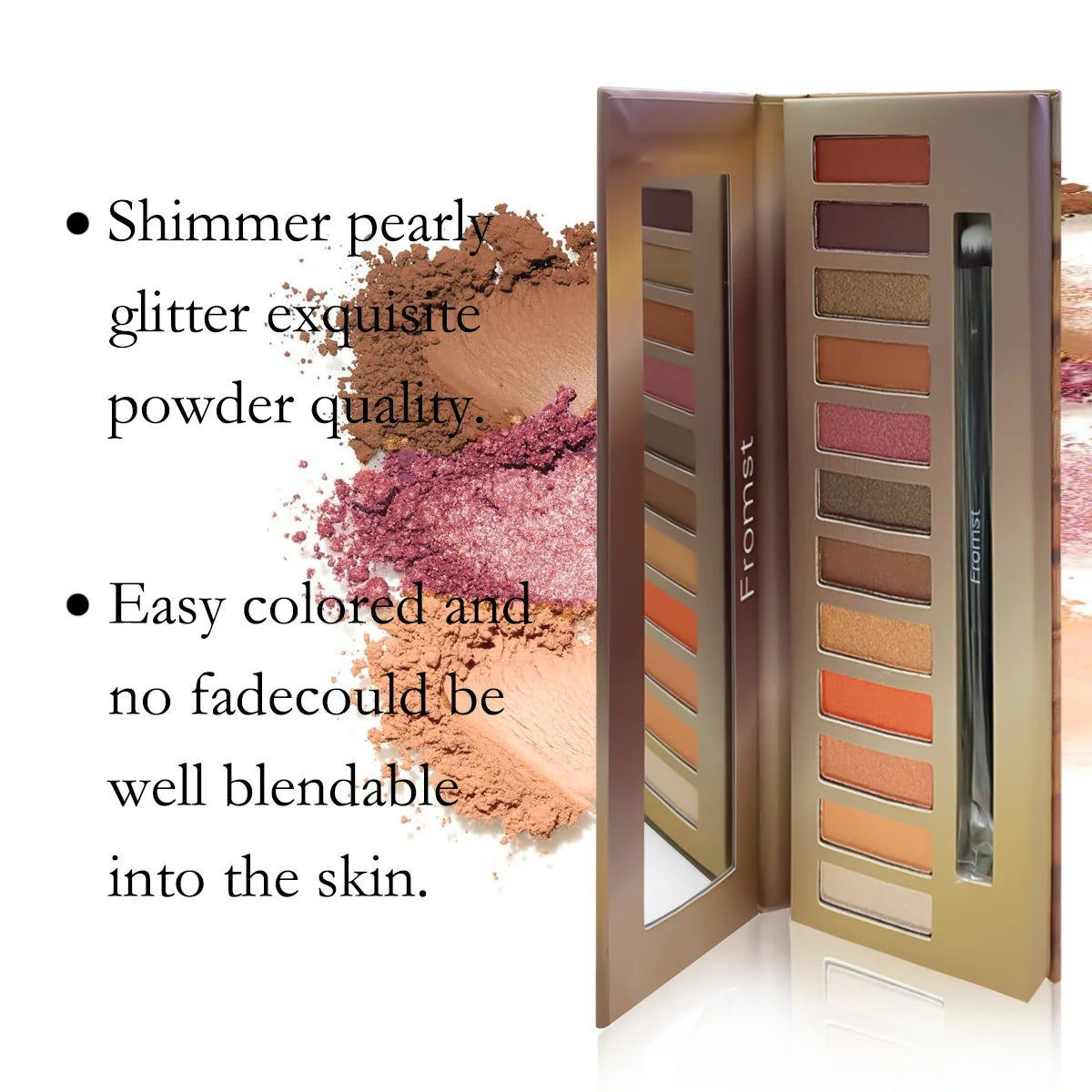 12 Color Matte Eyeshadow Plate Eye Makeup Waterproof Durable Sequins Metal Earth Color Natural Eye Shadow Makeup