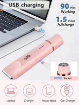 Women Electric Shaver Dual Head Bikini Trimmer Waterproof Body Hair  Trimmer Facial Hair Remover for Bikini Underarm Leg Arm