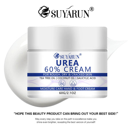 SUYARUN 60% Urea Foot Cream for Cracked Heels & Dry Skin - Intensive Moisturizing Treatment, Callus Remover, Diabetic Foot Care.