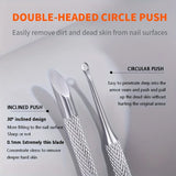Stainless Steel Multi-Functional Dead Light Beige Remover & Cuticle Pusher Portable Nail Care Tool for Manicure Pedicure