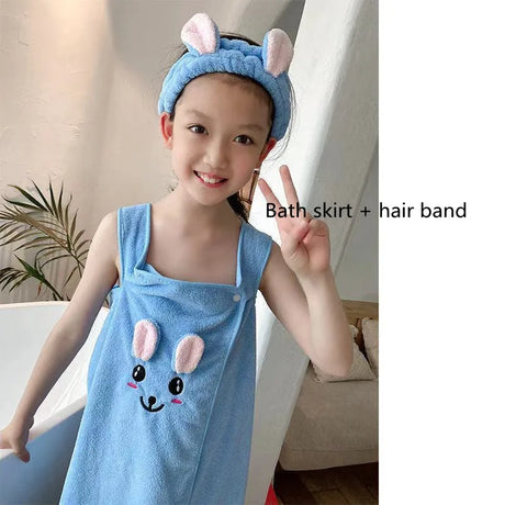 Children's bath towel, bathrobe, Wrap shower skirt Super soft children's absorbent beach towel suitable for 3-1 4year old girls