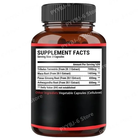 Tribulus Terrestris + Maca Root Extract Supplement Supports Energy Vitality Natural Herbal Health Non-GMO 90 Vegan Capsules