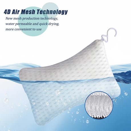 Bone Shaped Quick Drying Bathtub Pillow, Bathroom Shower Headrest, Machine Washable Bathtub Pad, SPA Shower Bathtub Pillow