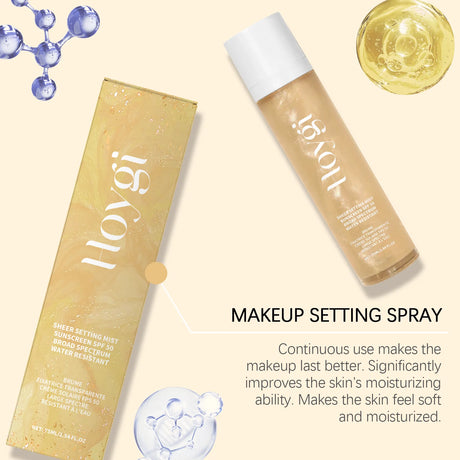 Spf 50+ Makeup Setting Spray Oil Control Natural Refreshing Waterproof Lasting Makeup Fixer Sun Protection Face Mist Cosmetics