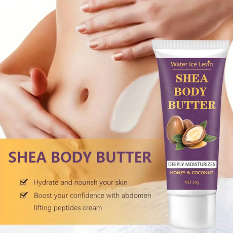 Shea Butter Body Cream, 24-Hour Moisturizing, Makes Skin Softer and More Elastic, Tightens Skin, Nourishing Body Massage, Suitable for Dry, Cracked, Light Beige Skin