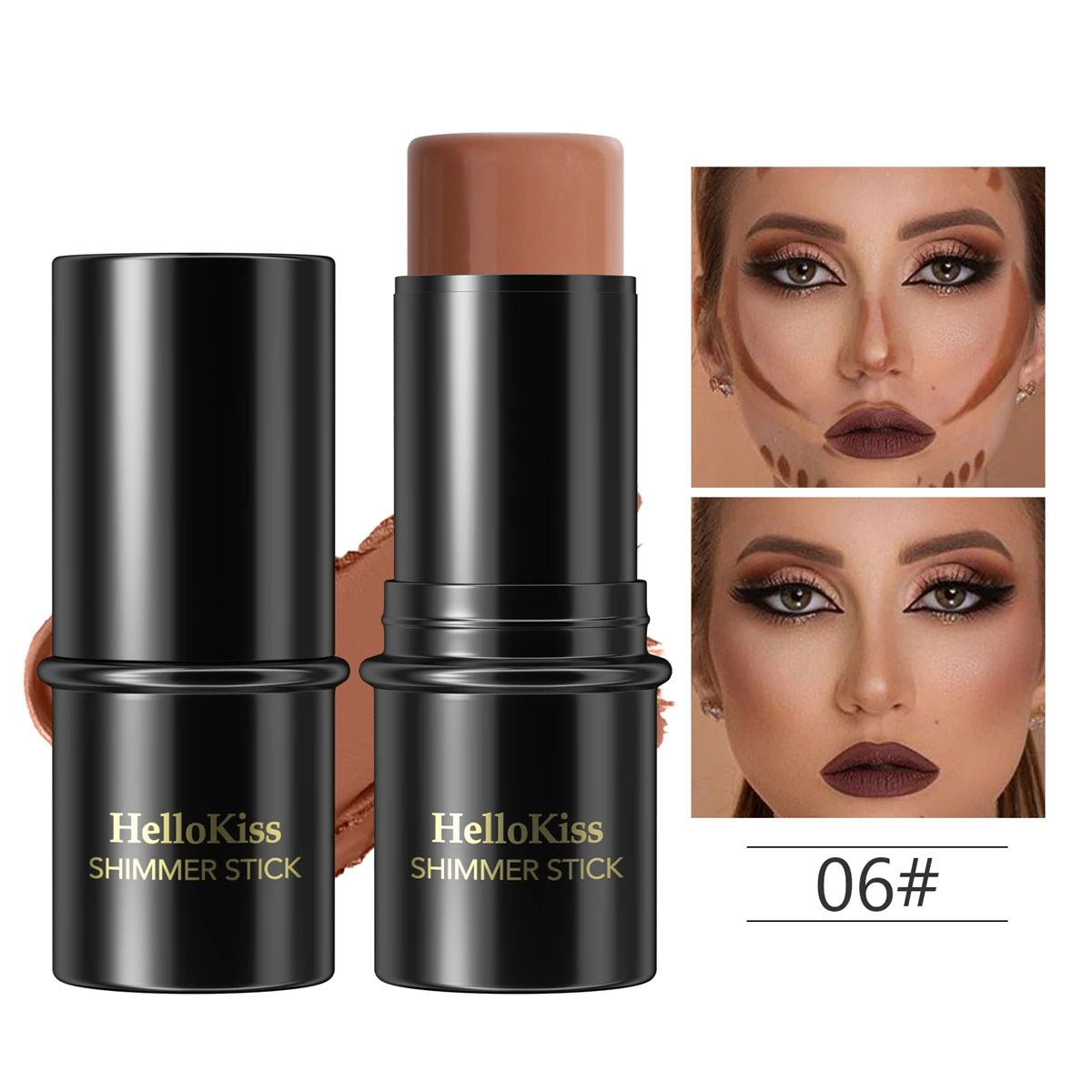 Face Brown Bronzer Contour Stick Face Foundation Makeup Pen Lasting Smooth Contour Shadow Blusher Highlight Concealer Cosmetics
