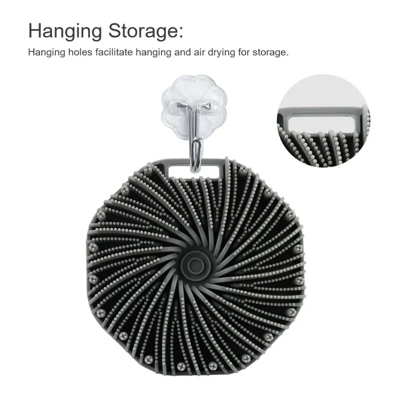 1PC Polygonal Silicone Bath Brush Deep Exfoliation and Rubbing Massage Brush Silicone Body Scrubber Bathroom Bathing Tool
