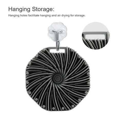 1PC Polygonal Silicone Bath Brush Deep Exfoliation and Rubbing Massage Brush Silicone Body Scrubber Bathroom Bathing Tool