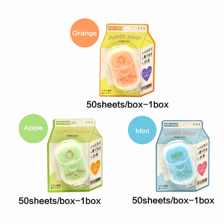 Portable Hand Soap Sheets for Travel | Dissolving Cleanser Wipes | Alcohol-Free | On-the-Go 50 Sheets/Box