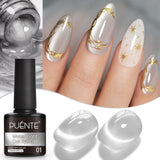 PUENTE 7.5ML Nude Shade Moonlight Cat Magnetic Gel Nail Polish Ultra-Bright Cat Eye Soak Off UV Semi-Permanent Varnish Manicure