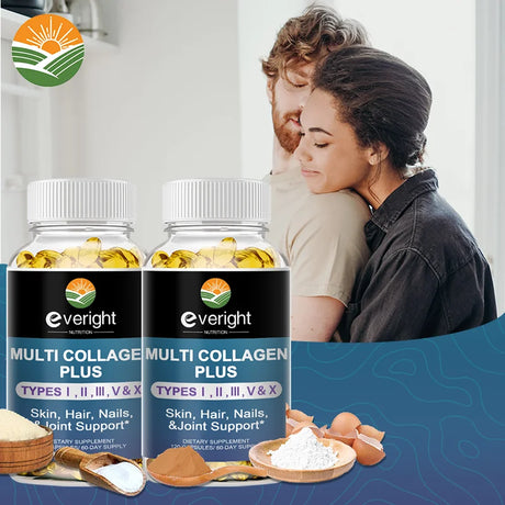 Multi Collagen Pills for Antioxidant Women & Men Natural Skin Care Supplement - Hydrolyzed Protein Collagen Peptides
