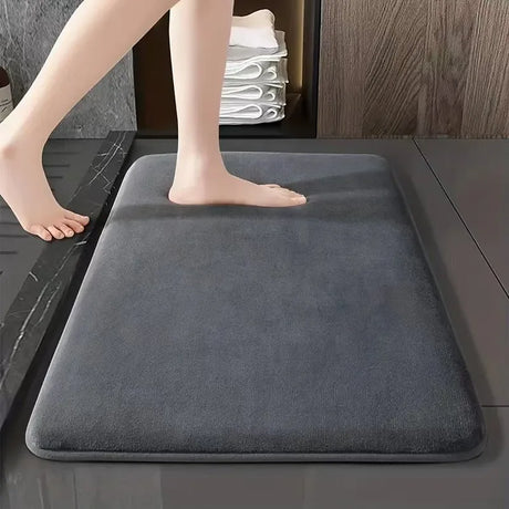 Coral Velvet Absorbent Quick Drying Door Mat Solid Color Bathroom Mat Bathroom Floor Mat Door Mat Household Non Slip Foot Mat