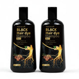 Pure Black Hair Dye Shampoo 3in1. Long Lasting Rich Color, Gray Coverage. Organic Ginger Polygonum Extracts. Gentle Effective.