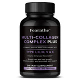 Multi Collagen Capsules, Type I/II/III/V/X Collagen, Biotin & Hyaluronic Acid, Support Skin Hair Nail Joint & Overall Wellness