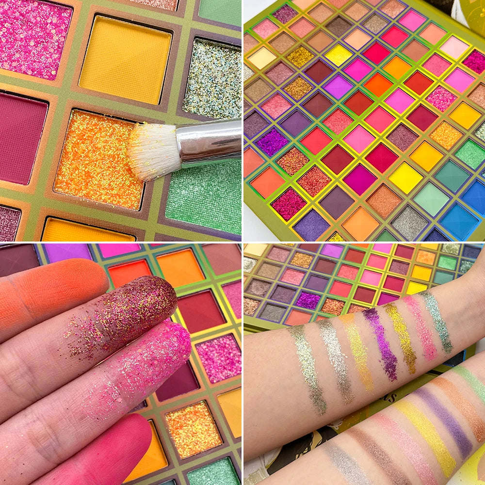99 Color Rainbow Eye Makeup Plate Professional Matte Flash Plate Durable Eye Shadow Plate Suitable for Gifts to Women Cosmetics
