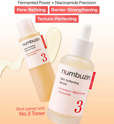 Original Numbuzin No9+ Face Care Collection NAD+ PDRN Glow Boost Toner 5+Glutathione Vitamin Concentrated Essence 3+Bifida Serum