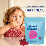 Mood Snacks - Kids Saffron Gummies, Natural Berries Supplements Offer Mood Support and Calms Temper Tantrums, Sugar Free Gummies
