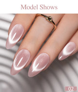 PUENTE 7.5ML Nude Shade Moonlight Cat Magnetic Gel Nail Polish Ultra-Bright Cat Eye Soak Off UV Semi-Permanent Varnish Manicure