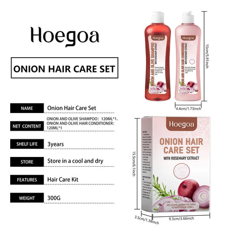 Onion Hair Care Set Rosemary Onion Shampoo Conditioner Set Strengthening Hair Improve Rough Frizz Smooth Shiny Deep Moisturizing Scalp Care Set