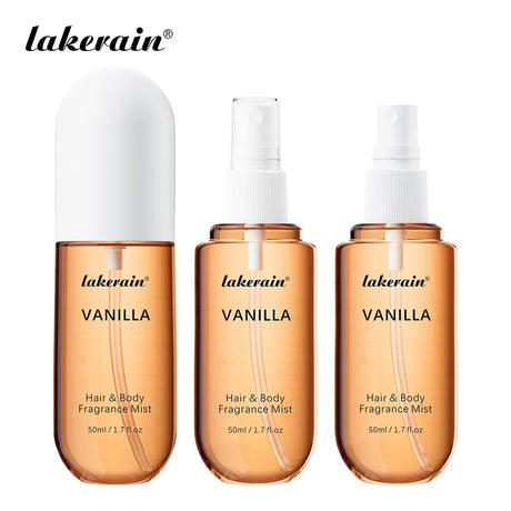 2 Pcs Vanilla Rose Fragrance Spray Hair & Body Fragrance Mist Fresh Long Lasting Fragrance Perfume Travel Size Freshener Spray