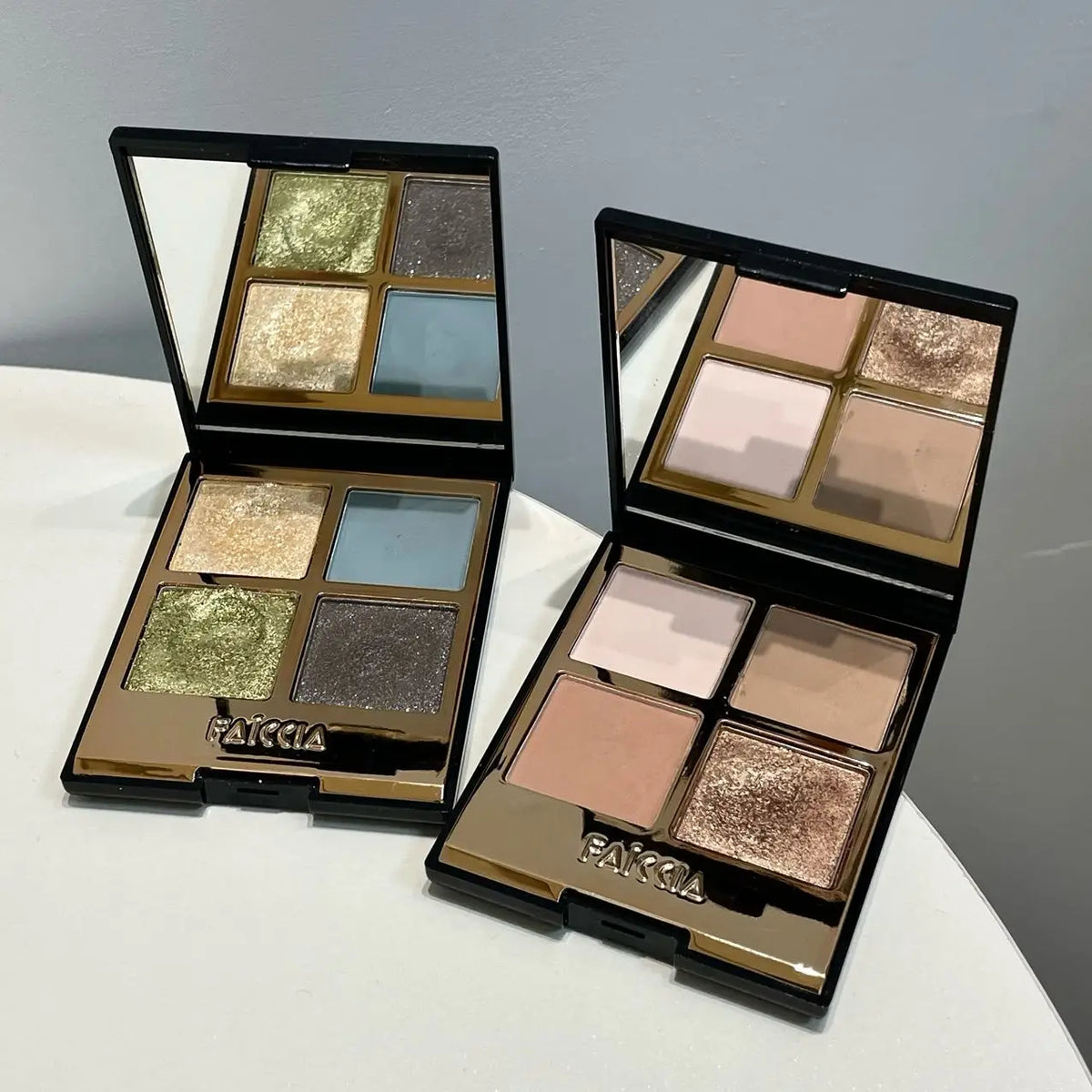 Faiccia 4-Color Mojito Eyeshadow Palette - Earth Pink Brown, Glitter Matte, Brightening, Perfect for Daily & Party Looks