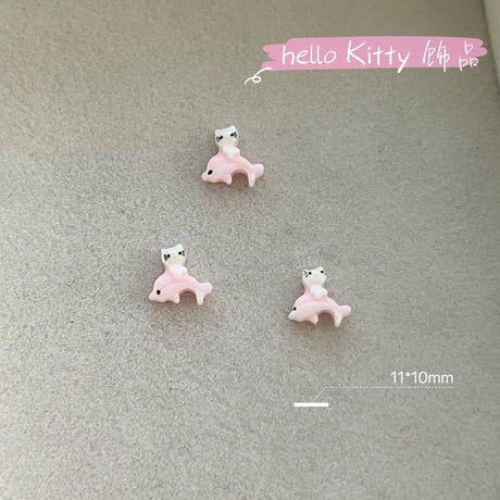 50Pcs/Pack Potdemiel cat Trendy Nail Charms - Cute Resin Cat Nail Art, Press-On Nail Decor for Kawaii Manicures
