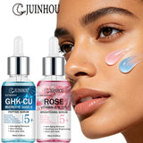 JUINHOU 2pcsCopper Peptide Rose Face Serum Set Hydrating Serum Kit For Fine Line Dry Skin Daily Face Care Brighten Skin All Skin