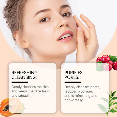 Hoygi Papaya Cleanser Gentle Exfoliating Hydrating Brightening Natural Enzyme Face Wash for Sensitive Skin All Types