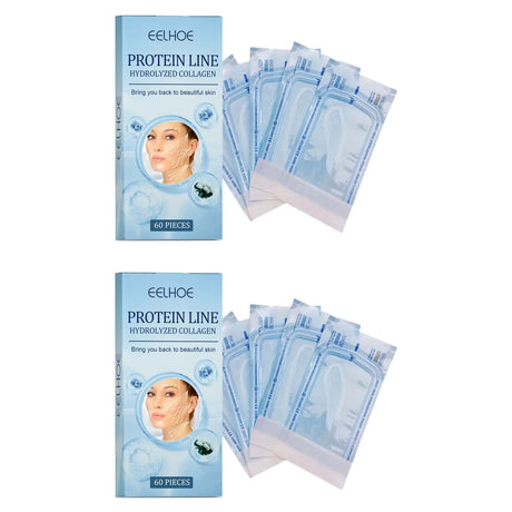 60Pcs Gold Protein Line Fade Wrinkle Firming Facial No Needle Absorbable Smoothing Hydrolyzed Collagen Thread Serum