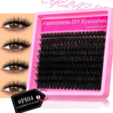 GROINNEYA Fluffy Lash Clusters DIY Natural Thick Cluster Lashes Fluffy Soft Mink Lashes Extension Individual Eyelashes Makeup