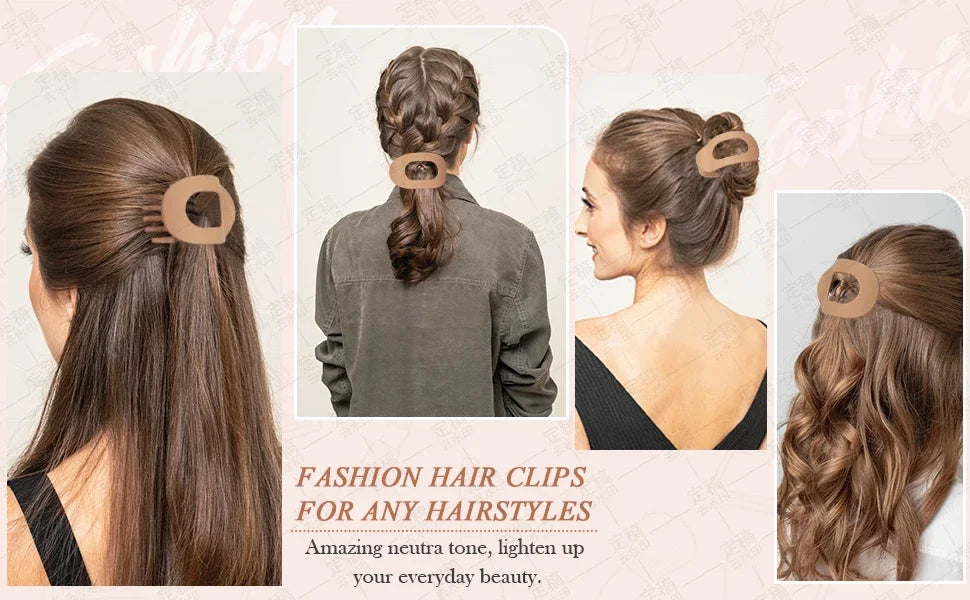 Flash sale: Fashion Oval Flat Hair Clips for Women New Design Leopard Large Flat Round Claw Clip French Acrylic Lying Down Hair Accessories