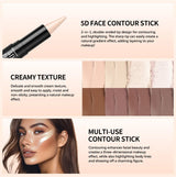 Dual Head Contour Highlighter Stick Sculpt V Face Nose Shadow Concealer Waterproof Long Lasting Smooth Blending Facial Makeup Cosmetics