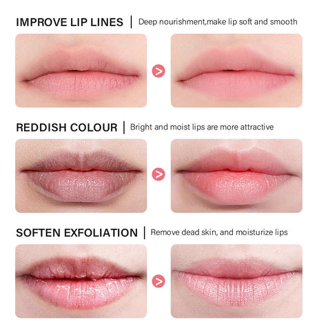 Hydrating Glowing Lip Balm Overnight Lip Mask Moisturizing Repair Cracked Lips Soften Fine Lines Mild Exfoliating Clear Dead Ski