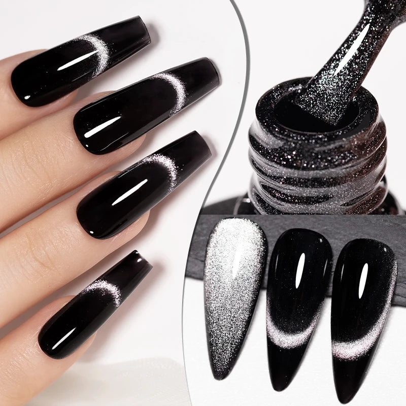 PUENTE 7.5ML Nude Shade Moonlight Cat Magnetic Gel Nail Polish Ultra-Bright Cat Eye Soak Off UV Semi-Permanent Varnish Manicure