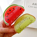 Cute Acrylic Watermelon Kiwifruit Lemon Fruits Large Size Hair Clip Claw For Women New Transparent Geometric Hair Accessories
