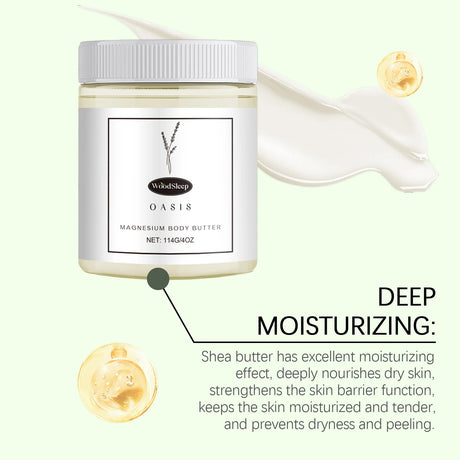 Shea Butter Body Lotion Moisturizing Magnesium Body Butter Nourishing Skin Soft Smooth Soothes Muscles Body Skincare Cream