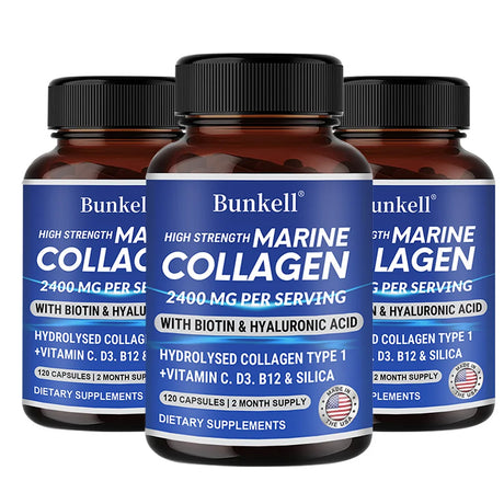 Marine Collagen 2400 Mg | Contains Hyaluronic Acid, Vitamin C and Biotin | High Strength Collagen Supplement for Men and Women