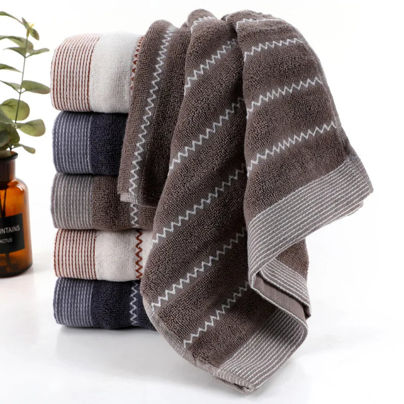 1/2/3PCS Bathroom Cotton Towel Sets Household Towels Wave Bath Hand Face Towels Soft Absorbent Towels Christmas Gift Towels Set