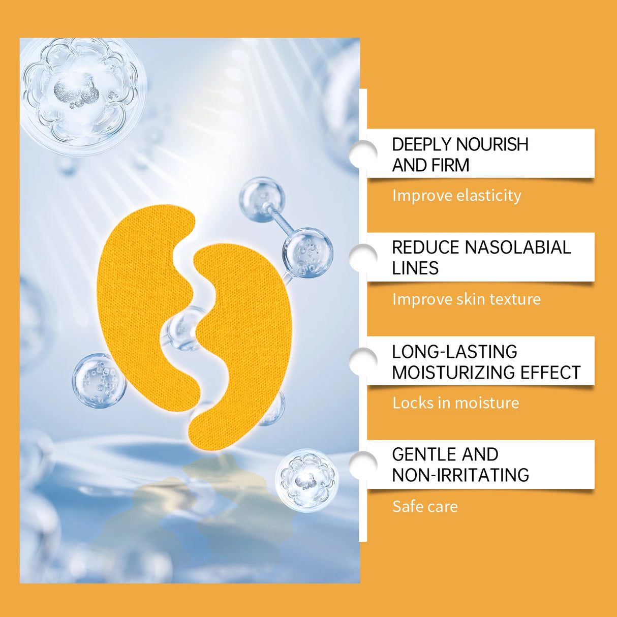 Wrinkle Removal Patch Hyaluronic Nasolabial Folds Face Lifting Sticker Firming Forehead Fine Lines Gel Anti-Aging Collagen Mask