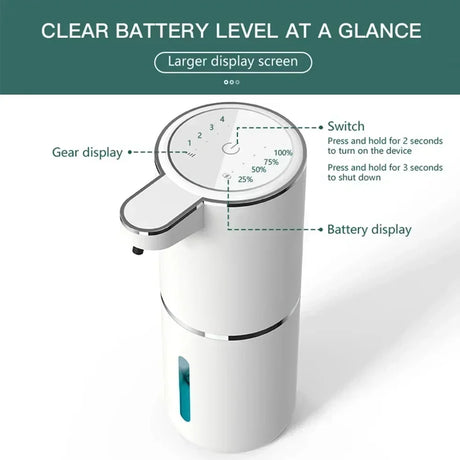 380ML Automatic Foam Soap P11 Dispenser Bathroom Smart Washing Hand Machine With USB Charging White ABS Material