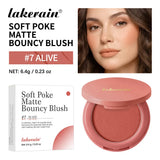 Lakerain Soft Poke Matte Blush Fresh Silky-smooth Skin Finish Long Lasting Luminosity Moisturizing Natural Matte Bouncy Blusher