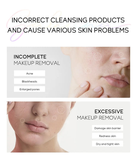 LAIKOU Portable Makeup Remover Lashes Cleansing Liquid Water Lip Eye Gentle Care Make-Up Travel Skin Remover Face Skincare 100ml