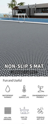 Waterproof Non Slip Floor Mats Plastic PVC Kitchen Bathroom Outdoor Pool Dirt Resistant Foot Mats Carpet For Home