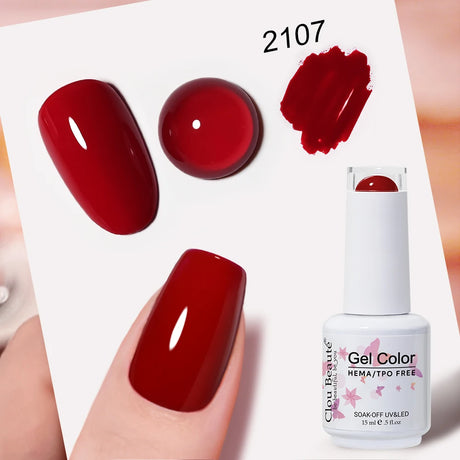 Clou Beaute Grey Color Nail Gel Polish Full Coverage Nail Polish Dark Red Gel Lacquer Varnish Vernis Semi Permanent Nail Art