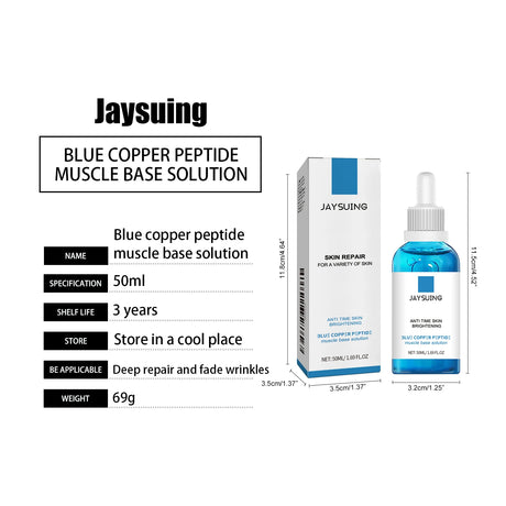 Facial Hydrating Serum Blue Copper Peptide Solution Deep Nourish Lock Water Shrink Pores Brighten Skin Rejuvenation Face Essence