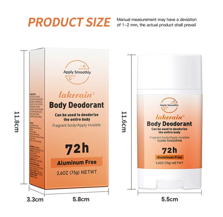 New Whole Body Deodorant Invisible Cream Stick 72 Hour Odor Control Aluminum Free Baking Soda Free Skin Care