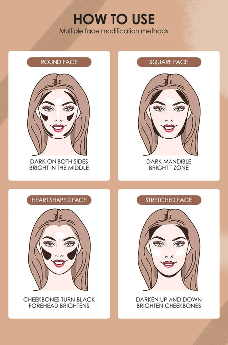 O.TWO.O Double Head Contour Concealer Stick Waterproof Matte Finish Brighten Highlighters Contouring Pen For Face Makeup